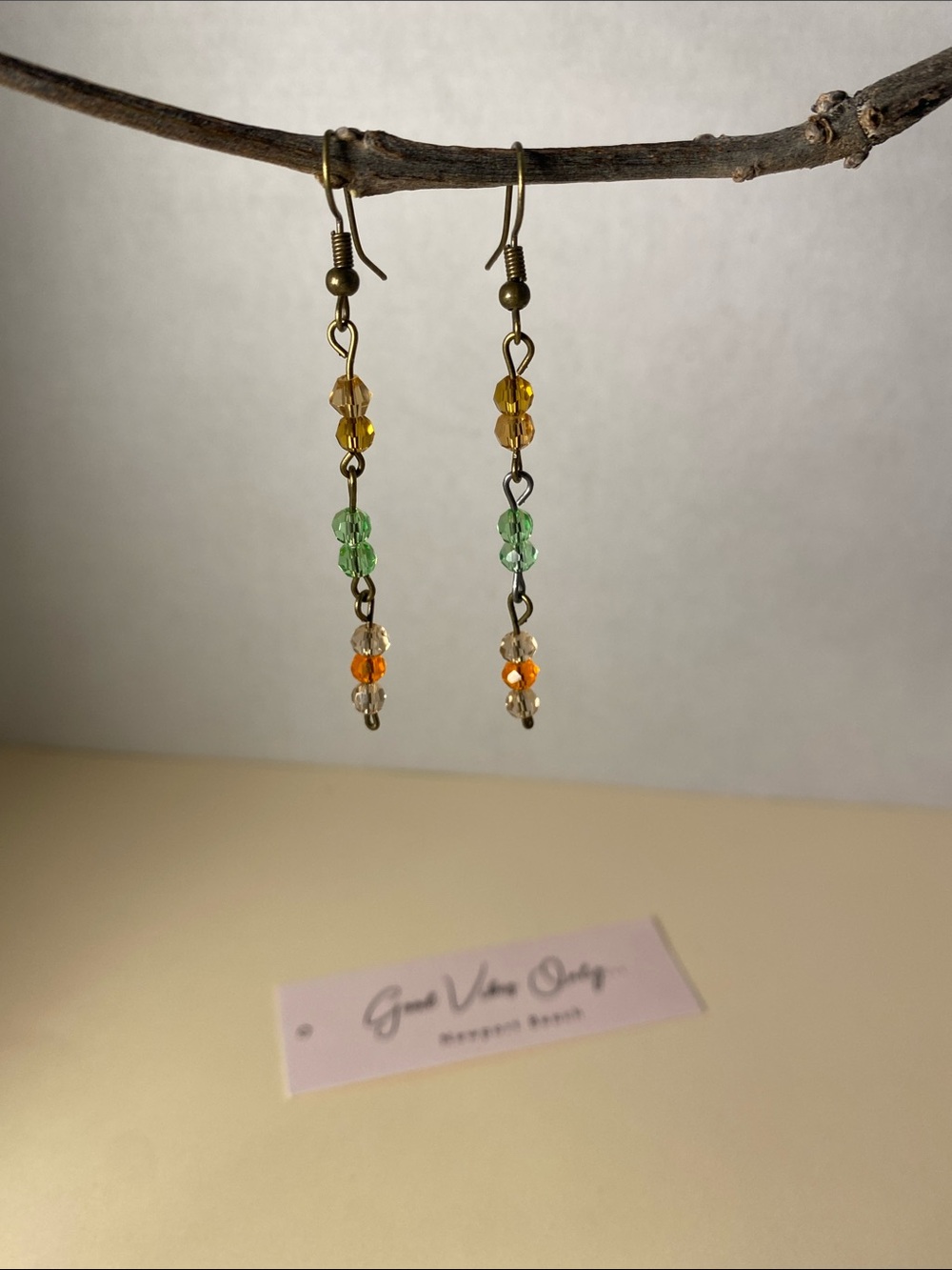Good Vibes 😎 Only multicolored faceted Bead Drop Earrings!